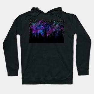 Silhouette tree against a starry night Hoodie